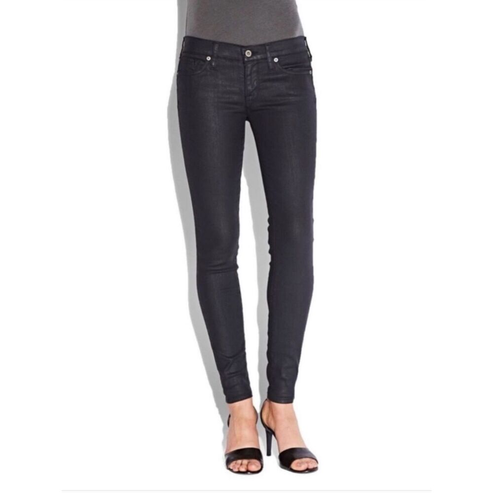 Lucky Brand Charlie Skinny Jeans Coated Charcoal Gray Finish 8